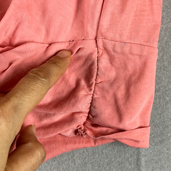 ALC Monica Cropped Top Womens Large Pink Cotton Short Sleeve Back Tie Casual - Picture 15 of 16